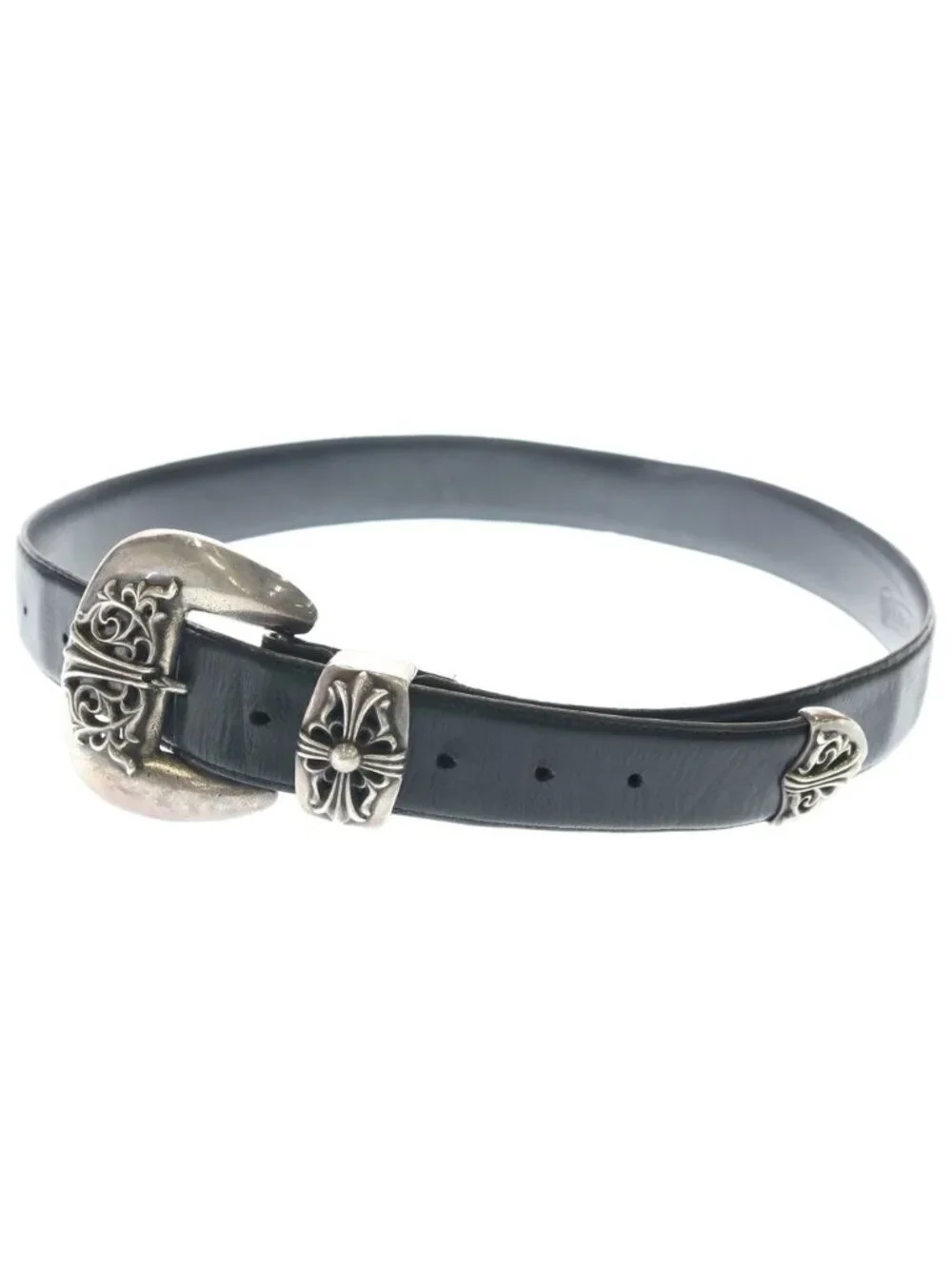 Chrome Hearts Blt Classic Leather Belt Black Silver